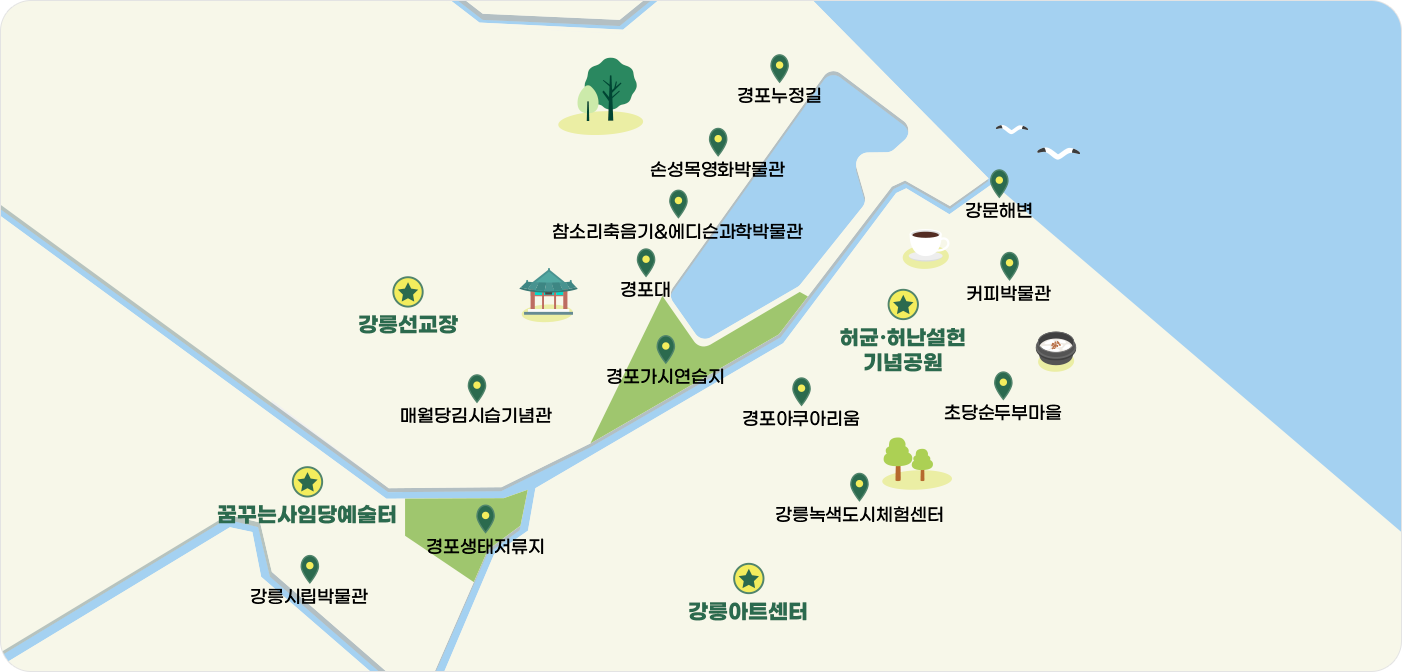 강릉 관광브랜드공연 프레페스티벌 공연∙관광 MAP