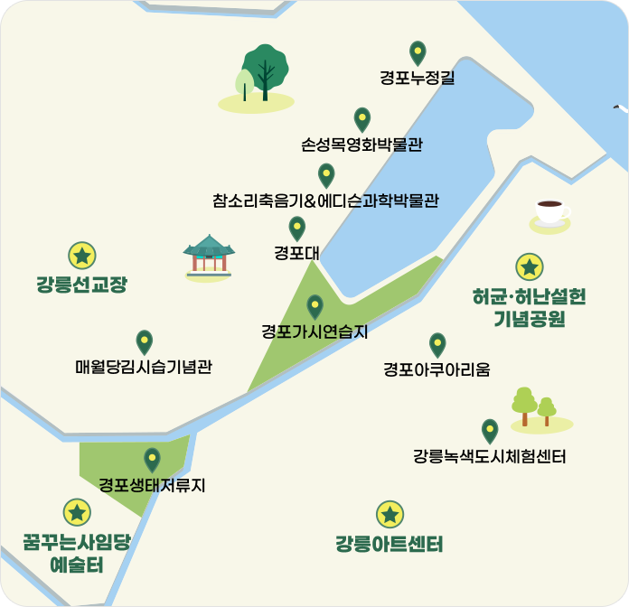 강릉 관광브랜드공연 프레페스티벌 공연∙관광 MAP